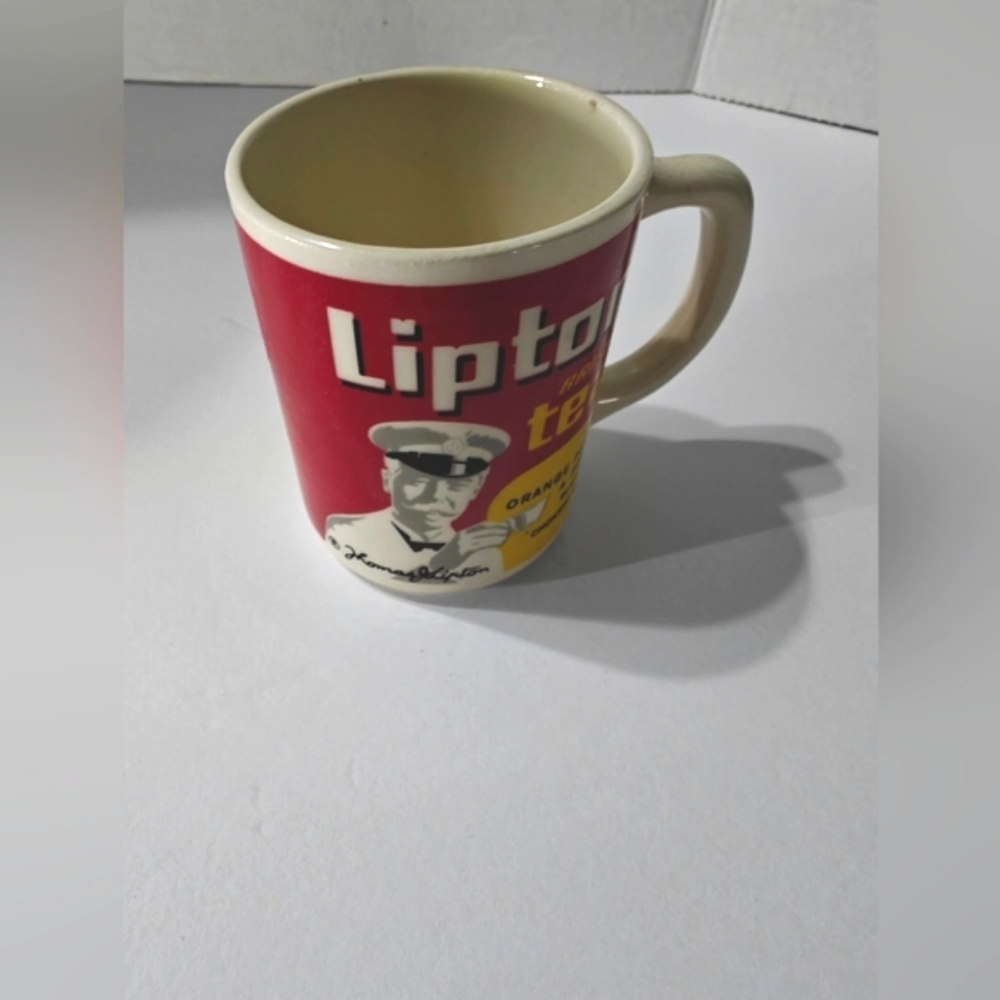 Vintage Lipton Brisk Tea Mug Orange Pekoe & Pekoe Black Choicest Blend